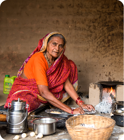 Woman cooking with clean solutions